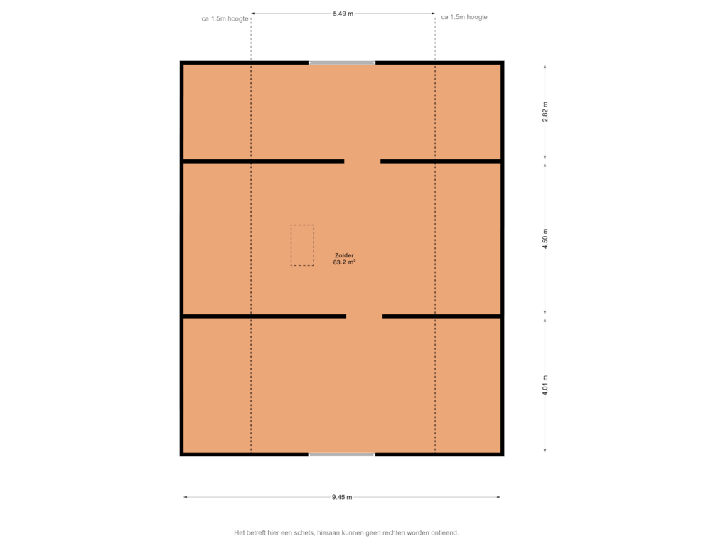 Bekijk plattegrond van 2e verdieping van Constantijn Huygenslaan 18