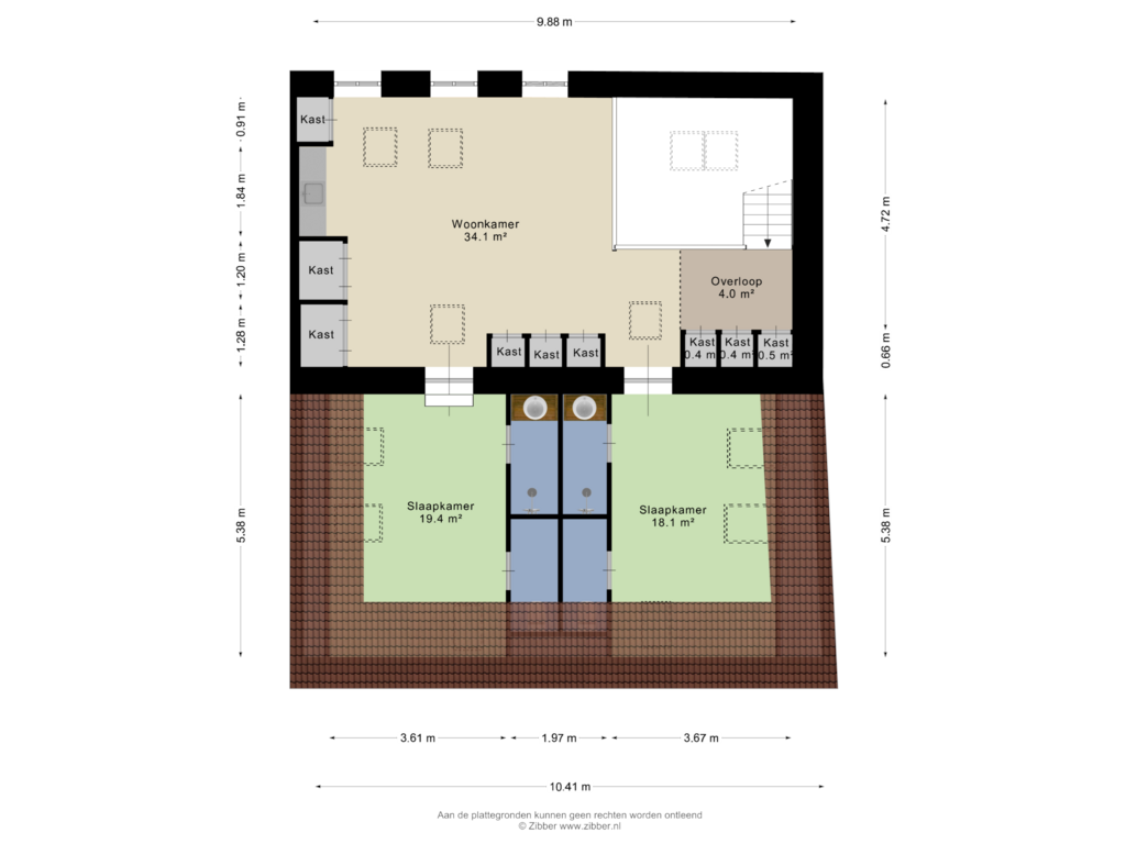 Bekijk plattegrond van Tweede Verdieping van Peperstraat 3