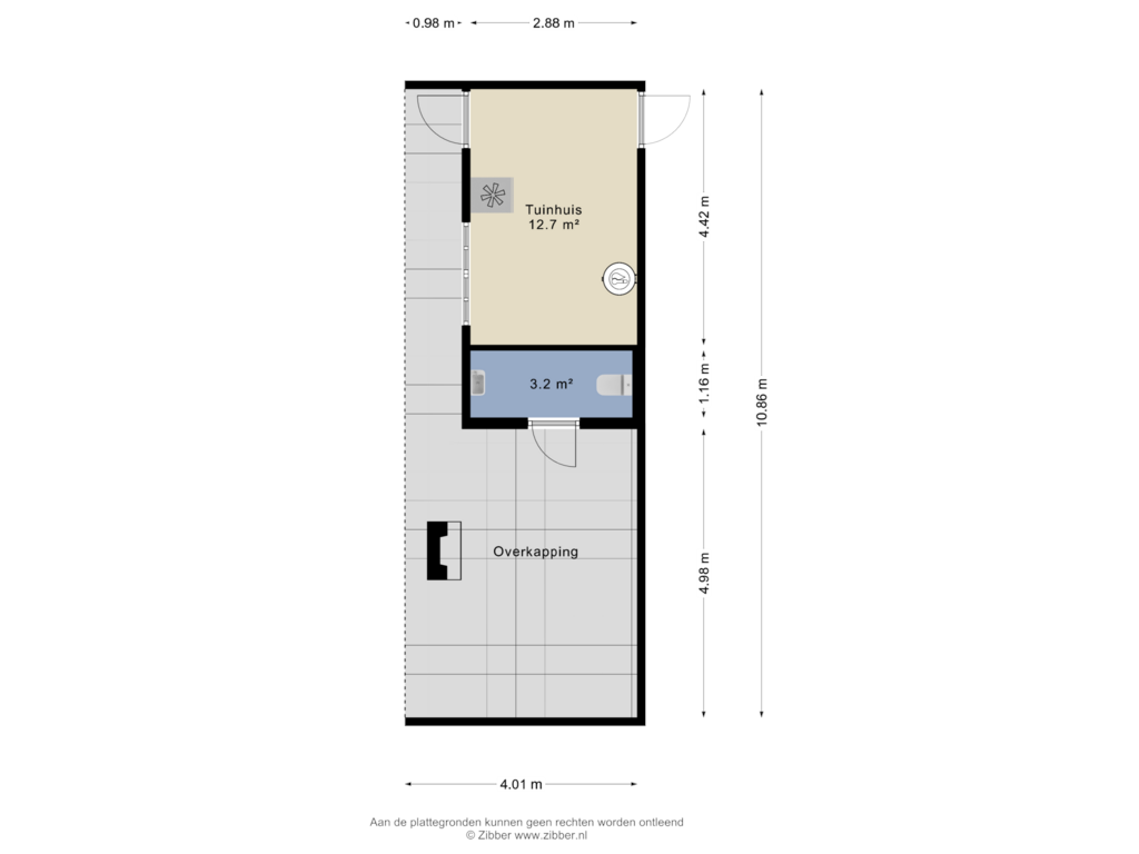 Bekijk plattegrond van Tuinhuis van Peperstraat 3