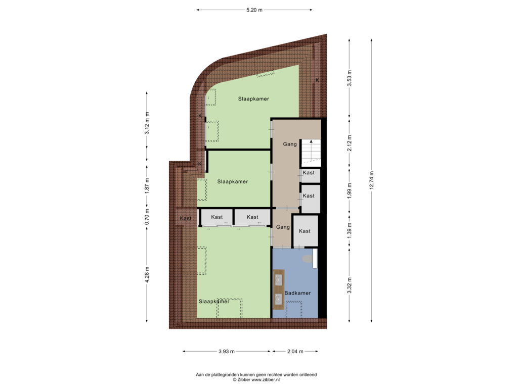 View floorplan of Tweede Verdieping of Molenbochtstraat 2-A