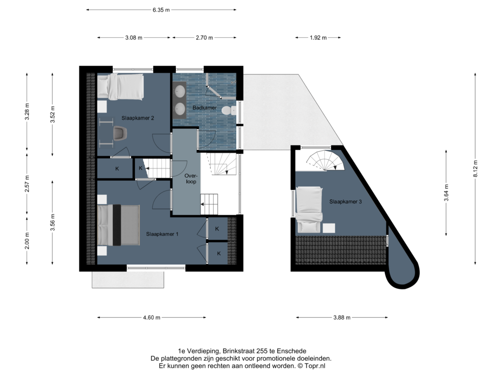 Bekijk plattegrond van 1e Verdieping van Brinkstraat 255