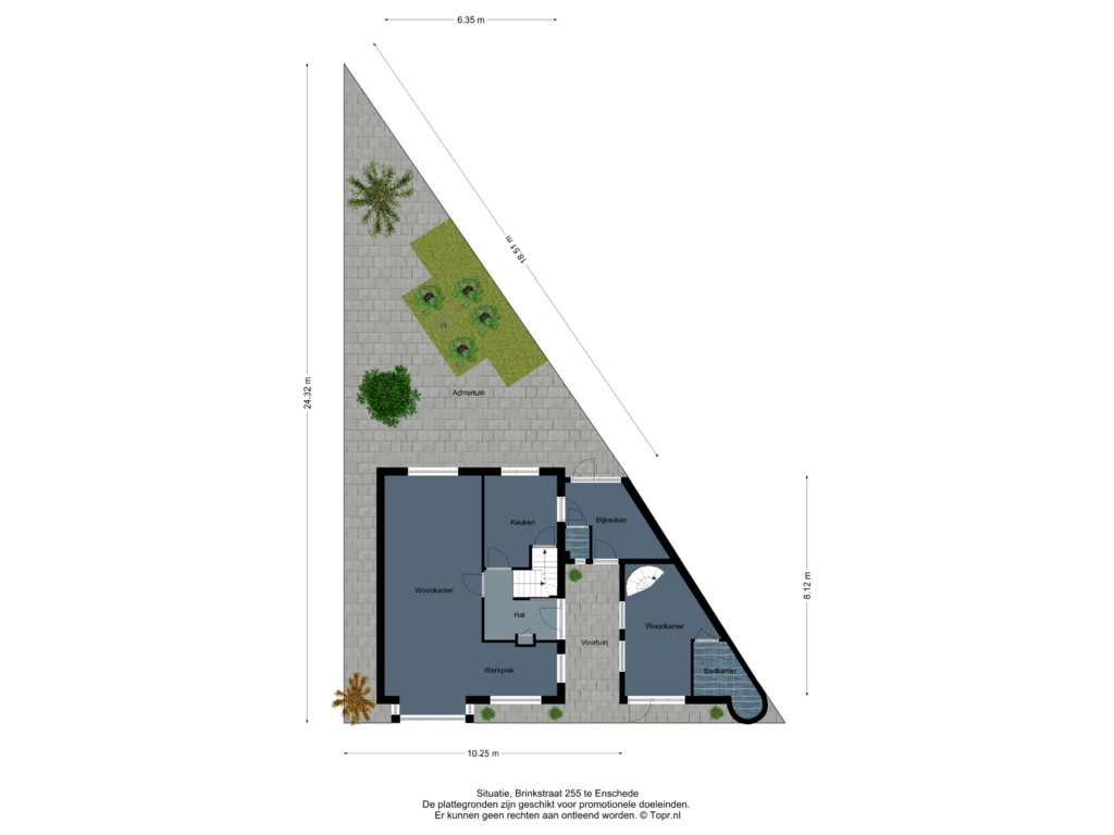 Bekijk plattegrond van Situatie van Brinkstraat 255