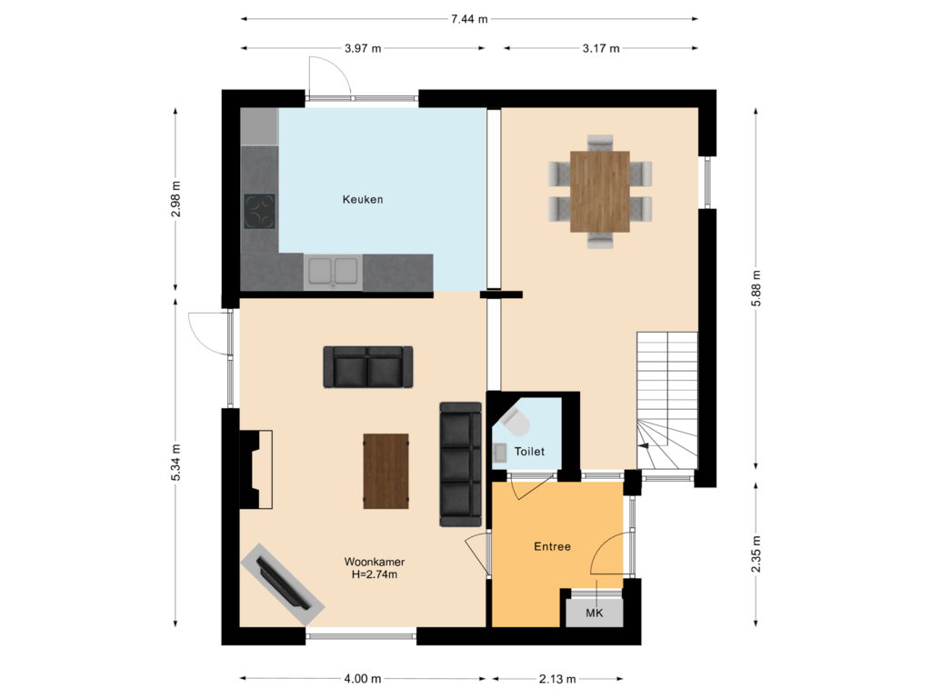 Bekijk plattegrond van Begane Grond van Asserlaan 1