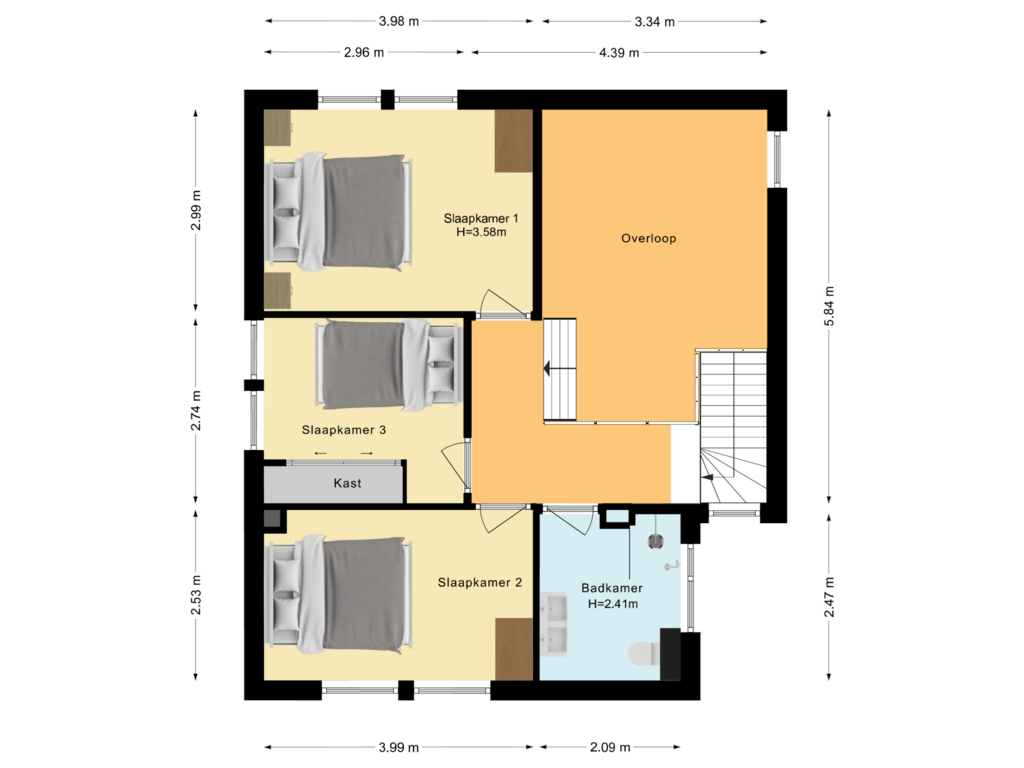 Bekijk plattegrond van Eerste Verdieping van Asserlaan 1