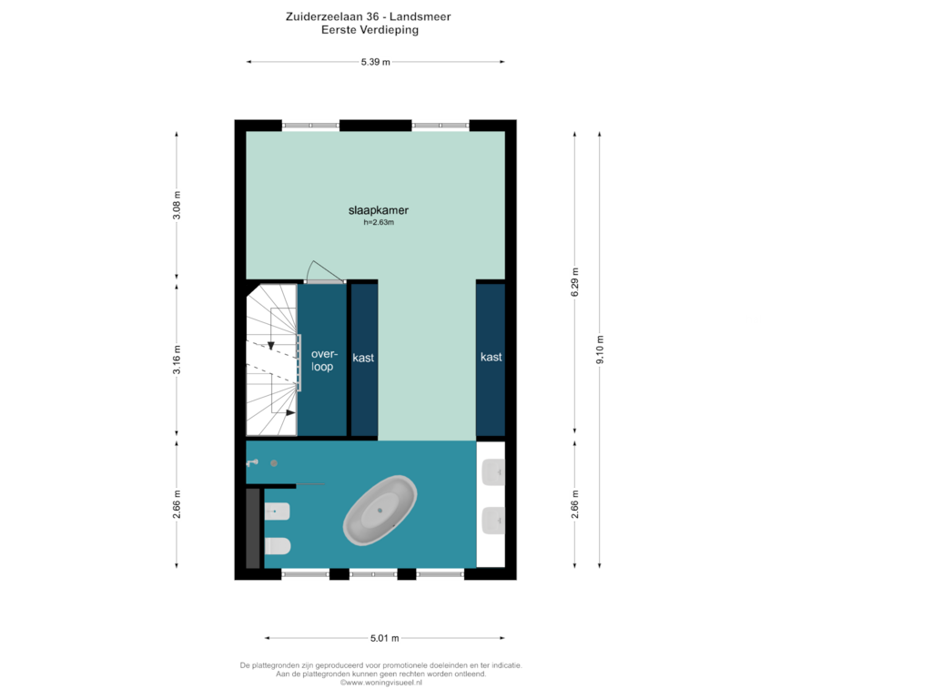 Bekijk plattegrond van EERSTE VERDIEPING van Zuiderzeelaan 36