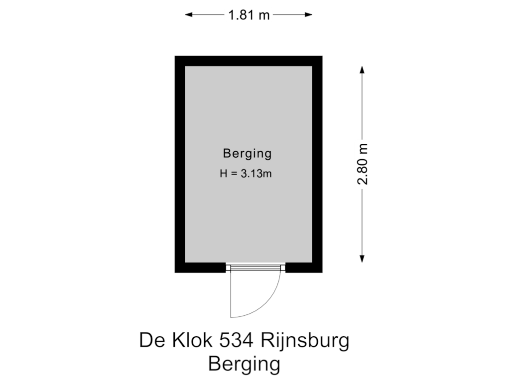 View floorplan of Berging of De Klok 534