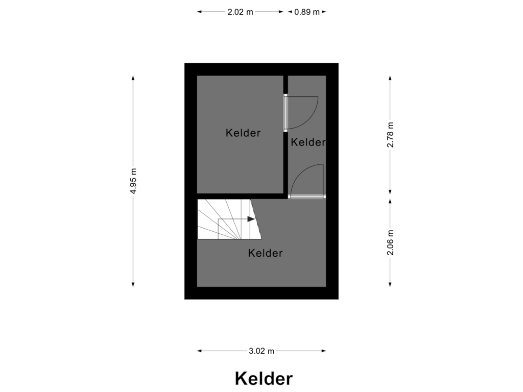 Bekijk plattegrond van Kelder van de Genestetlaan 8