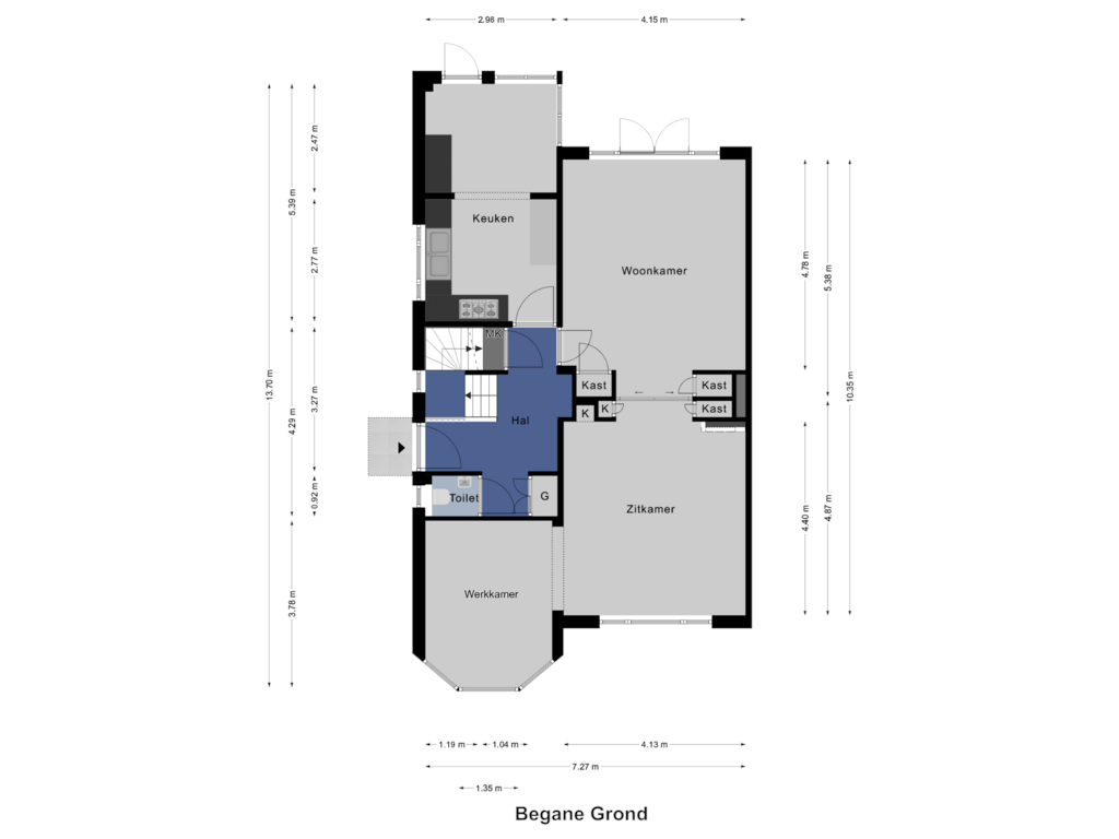 Bekijk plattegrond van Begane Grond van de Genestetlaan 8