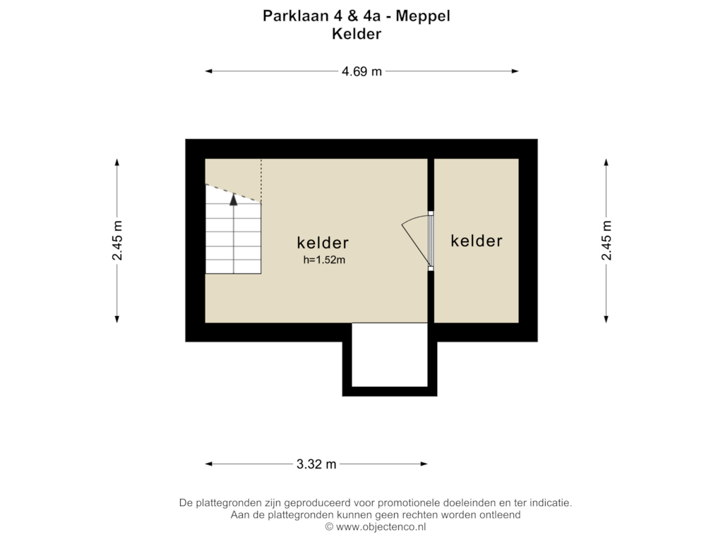 Bekijk plattegrond van KELDER van Parklaan 4