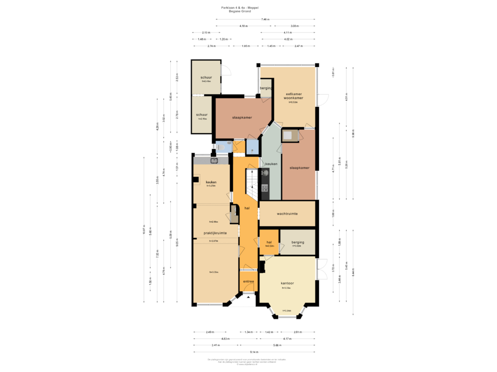 Bekijk plattegrond van BEGANE GROND van Parklaan 4