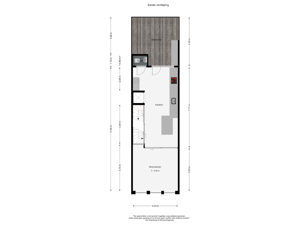 Bekijk plattegrond van Eerste verdieping van Lindengracht 76