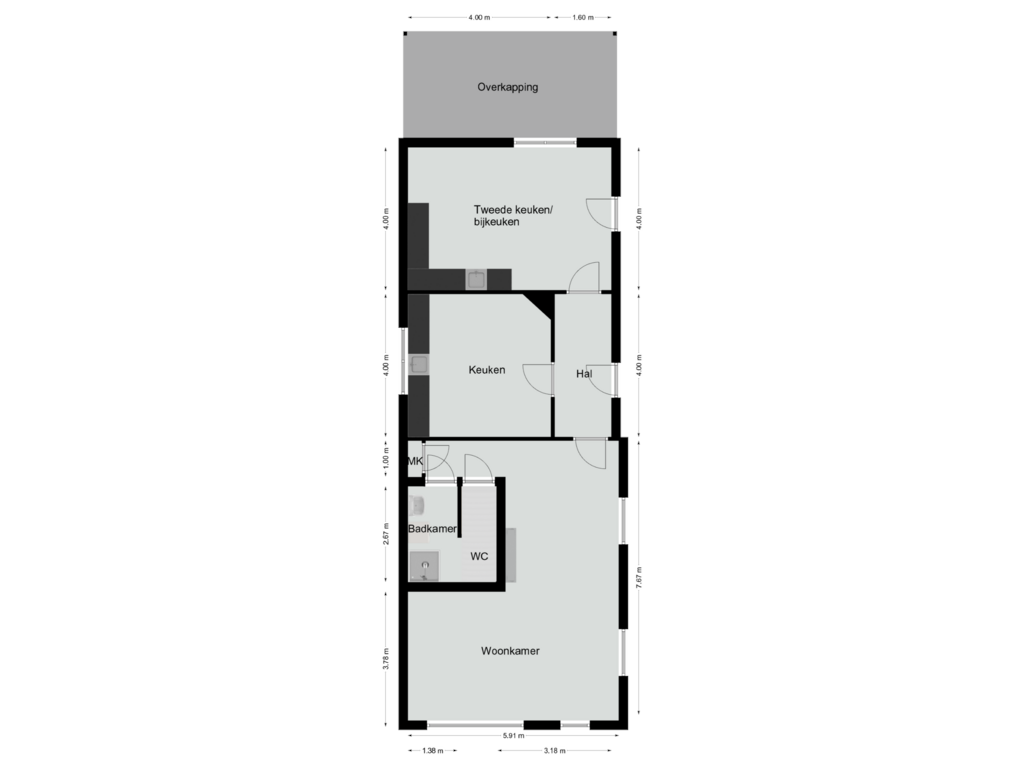 View floorplan of Begane grond of Havertergrensweg 3