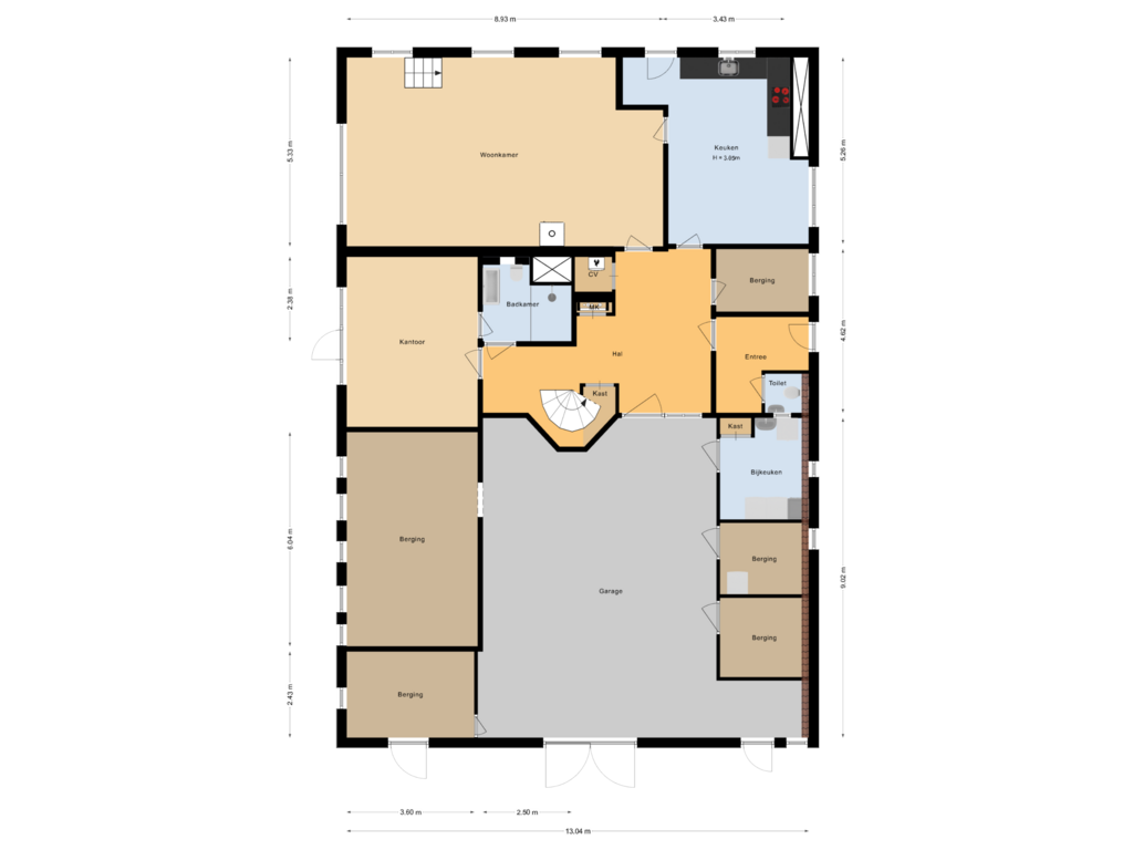 View floorplan of Begane grond of Arriërveldsweg 4