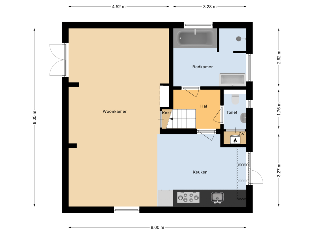 View floorplan of Bijgebouw begane grond of Arriërveldsweg 4