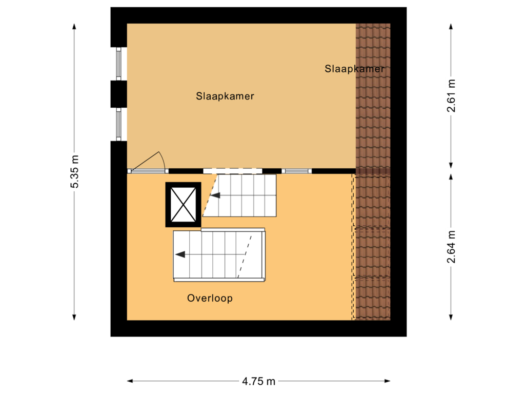 View floorplan of Bijgebouw eerste verdieping of Arriërveldsweg 4