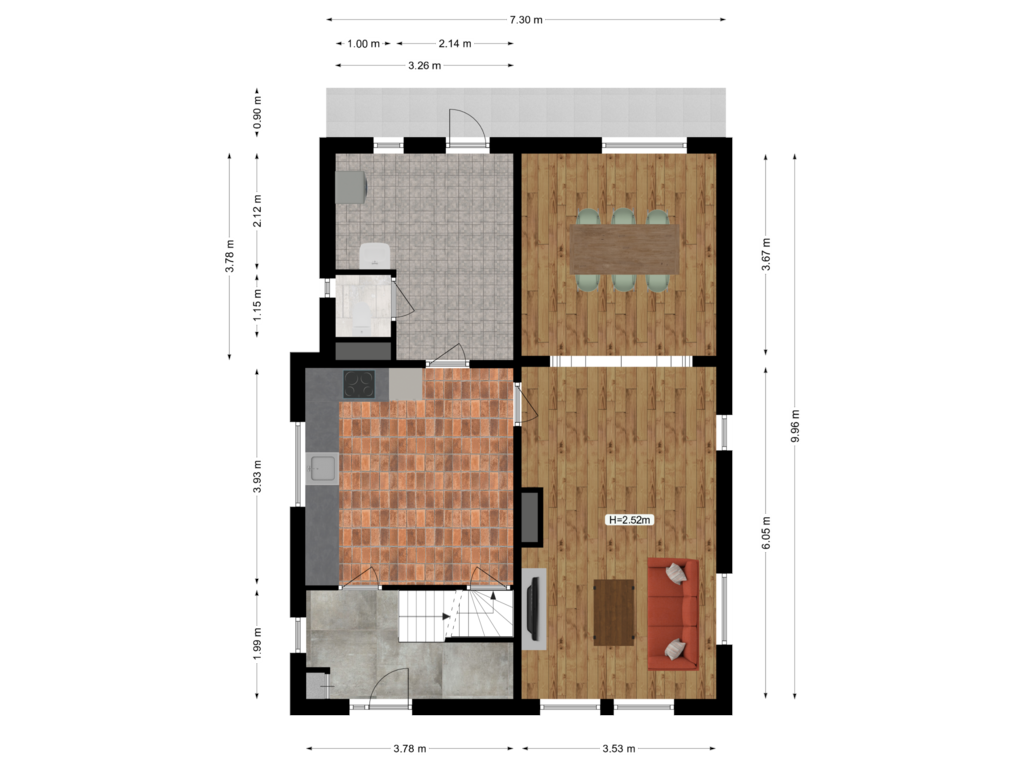 Bekijk plattegrond van Begane grond van Franssenstraat 37