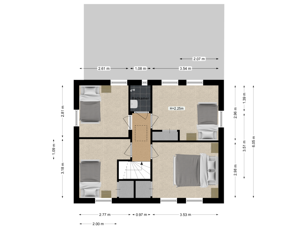 Bekijk plattegrond van Eerste verdieping van Franssenstraat 37