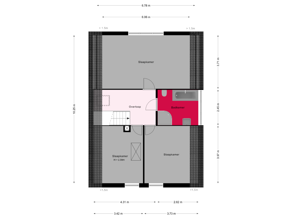 Bekijk plattegrond van 1e verdieping van De Marke 4