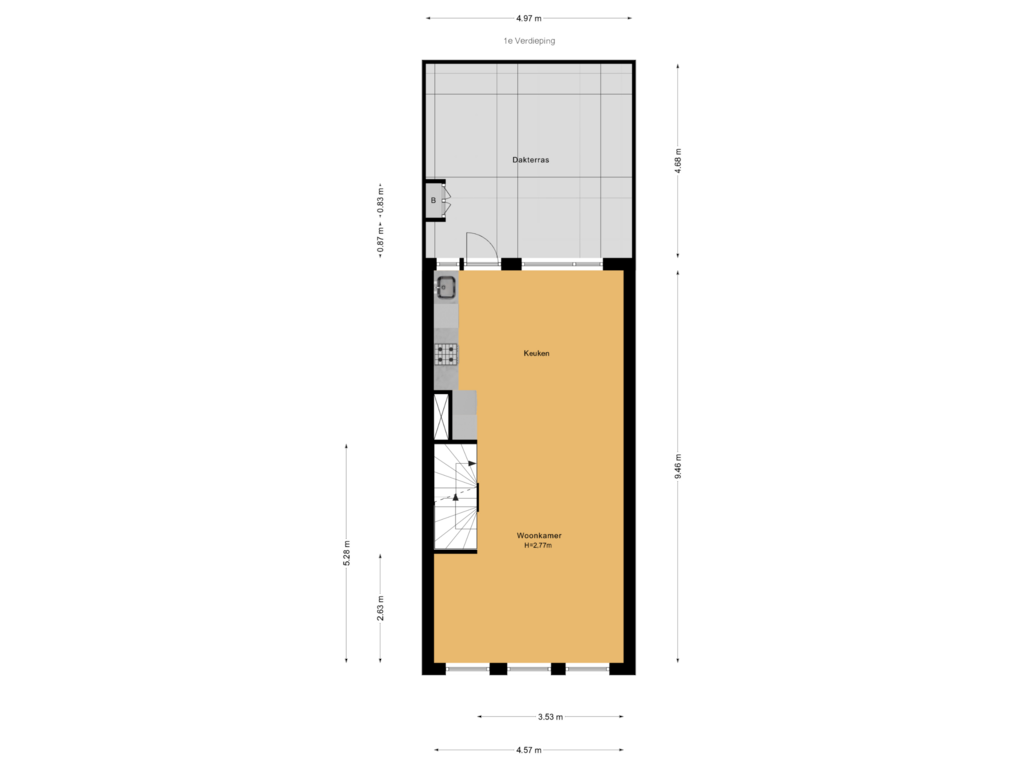 Bekijk plattegrond van 1e Verdieping van Menninckstraat 15