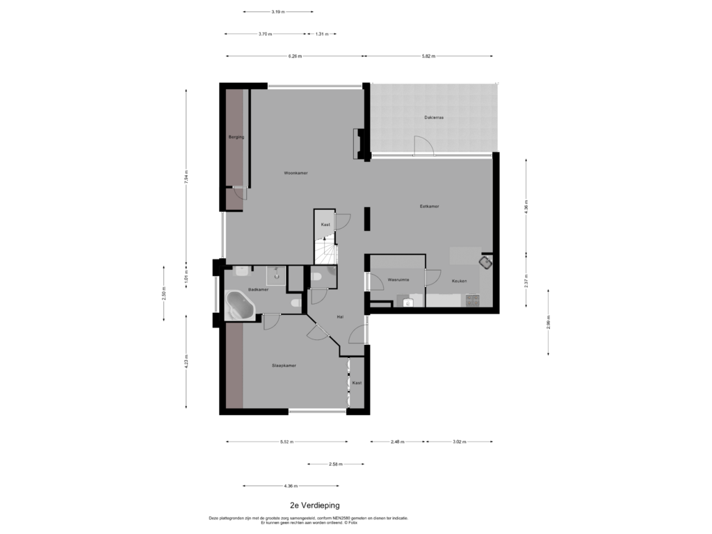 View floorplan of 2e Verdieping of Wilgenlaan 16