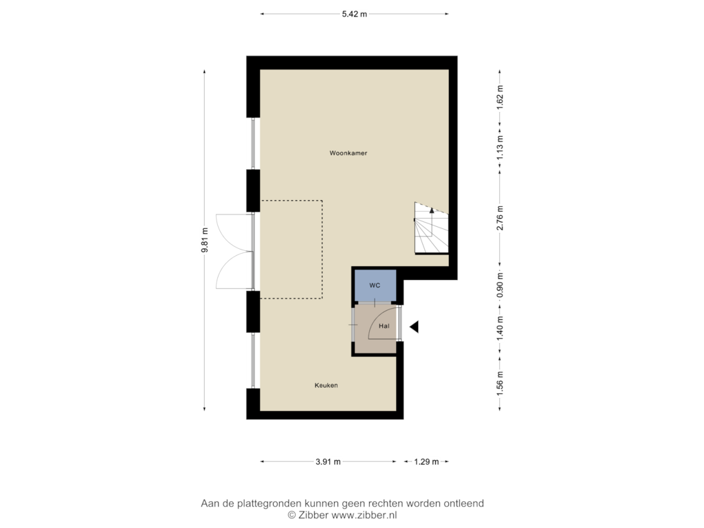 View floorplan of Tweede Verdieping of Noordkade 157-G