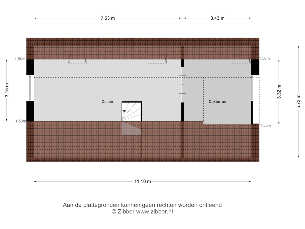 View floorplan of Vierde Verdieping of Noordkade 157-G