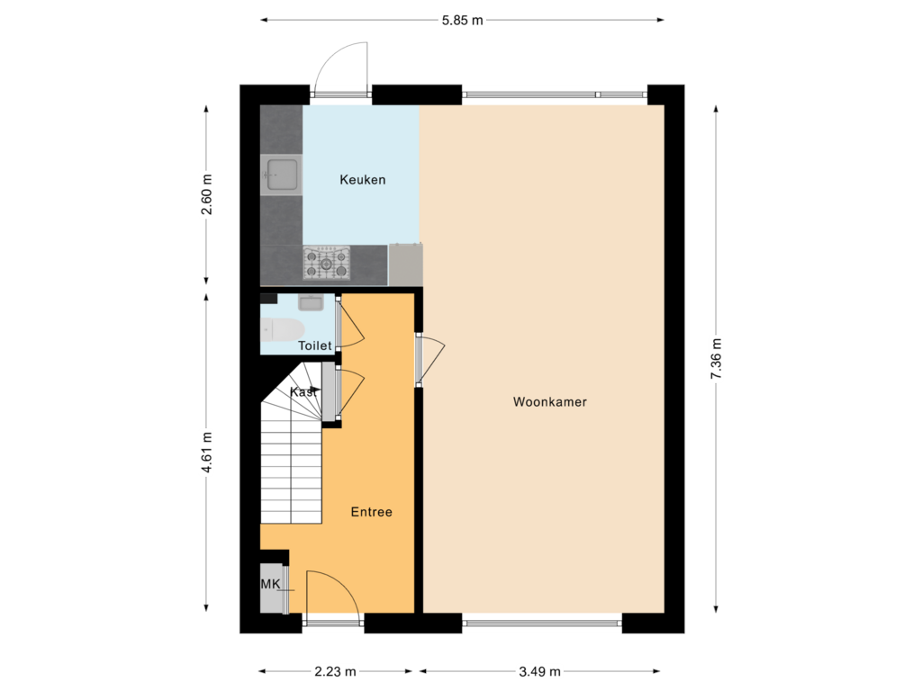 View floorplan of Begane Grond of Antonie Morostraat 6