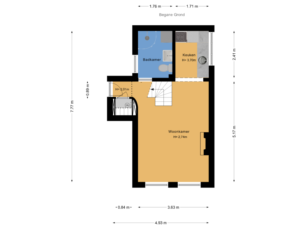 Bekijk plattegrond van Begane Grond van Zeilstraat 36