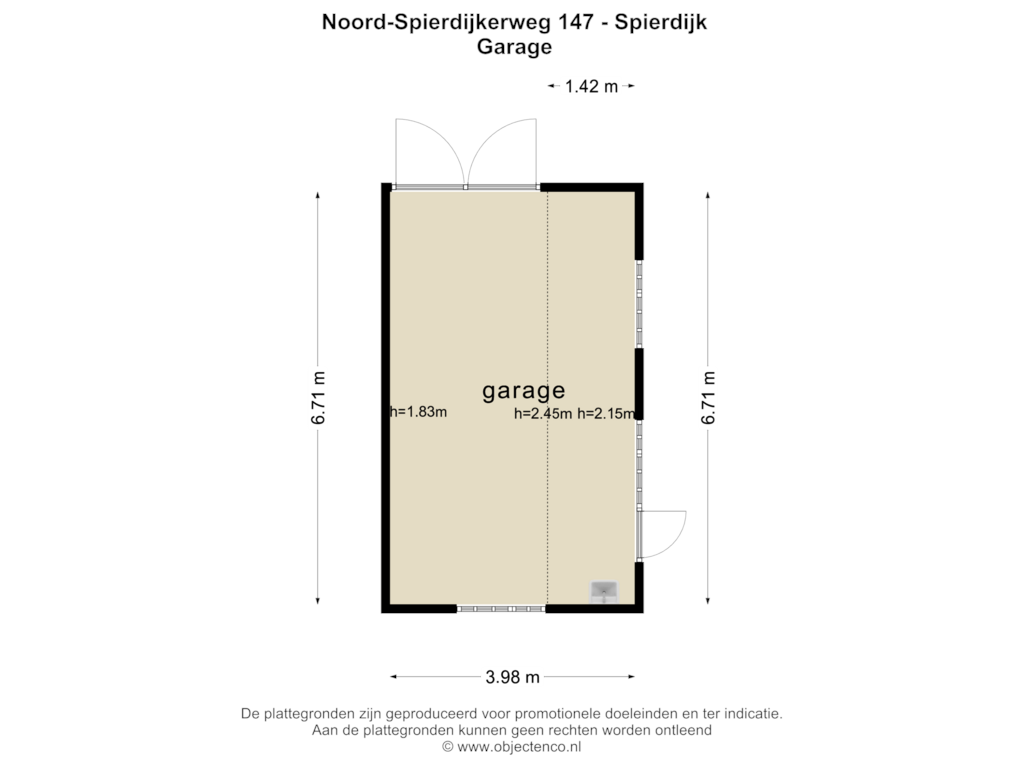 Bekijk plattegrond van GARAGE van Noord-Spierdijkerweg 147