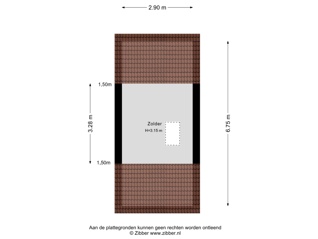 View floorplan of Zolder of Groenweegje 110