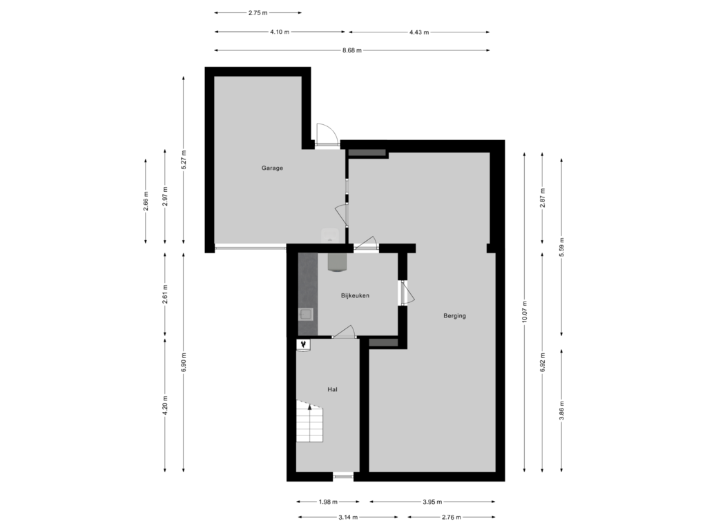 Bekijk plattegrond van Souterrain van Prins Hendriklaan 9