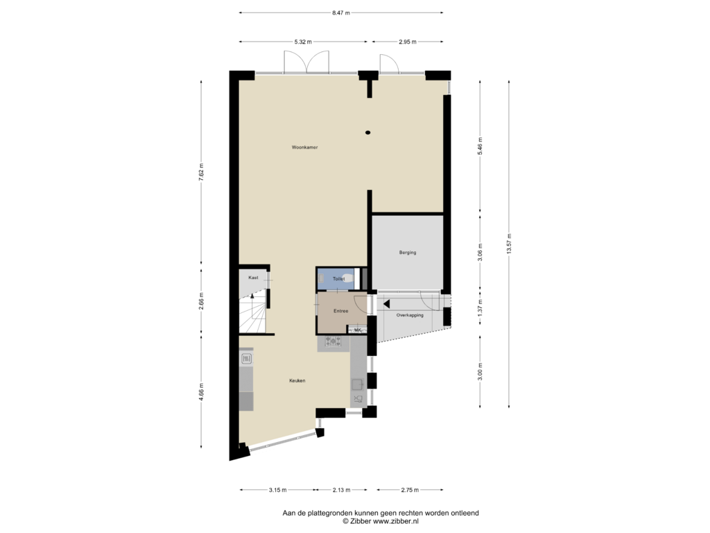 Bekijk plattegrond van Begane Grond van Gaffelstraat 11