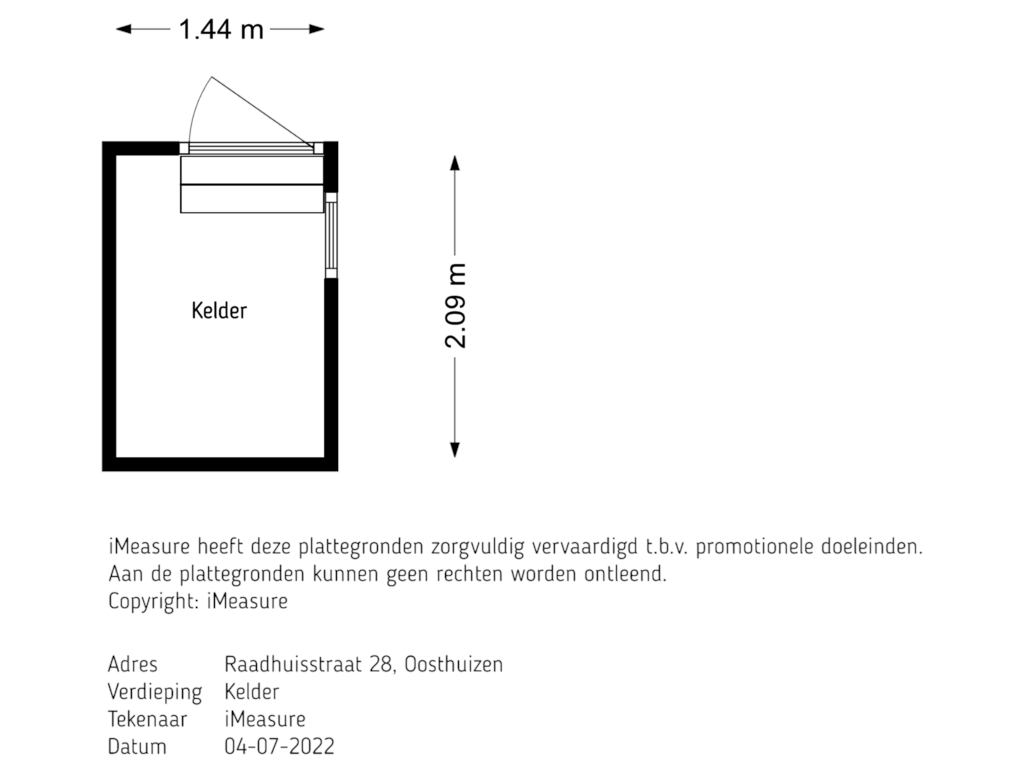 Bekijk plattegrond van Kelder van Raadhuisstraat 28