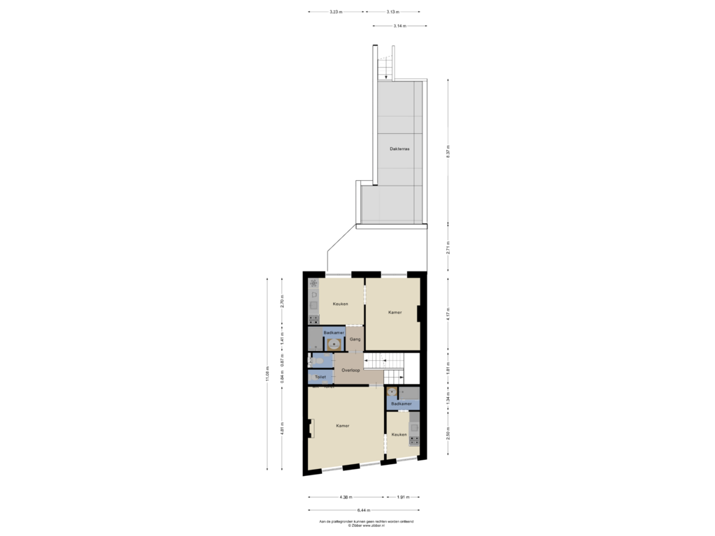 Bekijk plattegrond van Eerste Verdieping van Bogaardenstraat 1