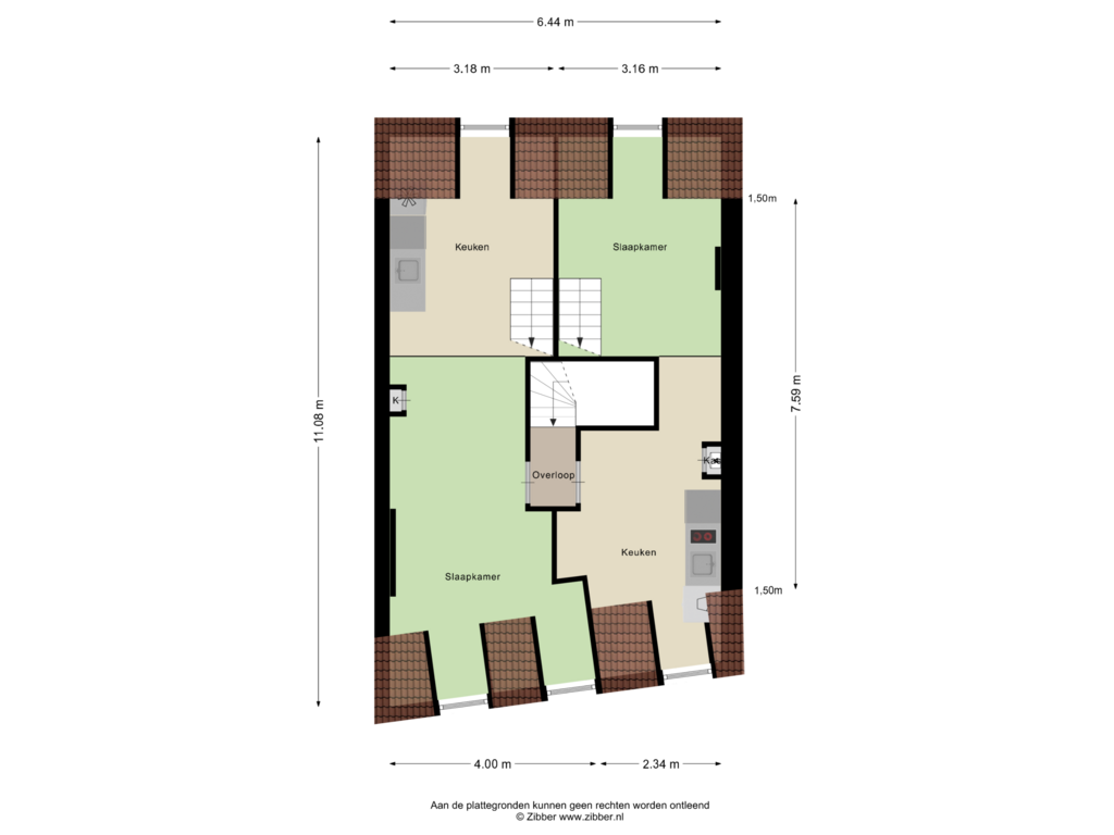 Bekijk plattegrond van Tweede verdieping van Bogaardenstraat 1