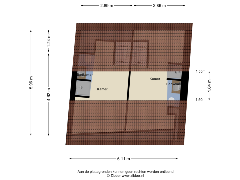 Bekijk plattegrond van Derde Verdieping van Bogaardenstraat 1