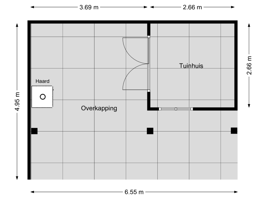 Bekijk plattegrond van Overkapping van Slawijkseweg 13