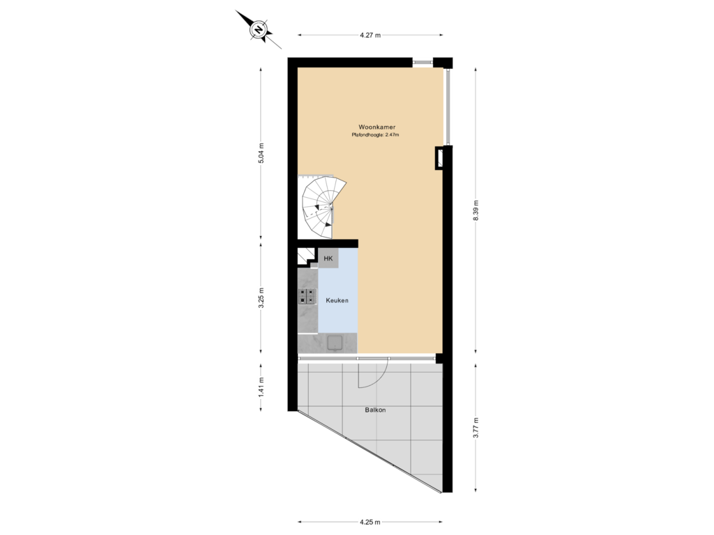 View floorplan of 1e Verdieping of Johan Willem Frisolaan 64