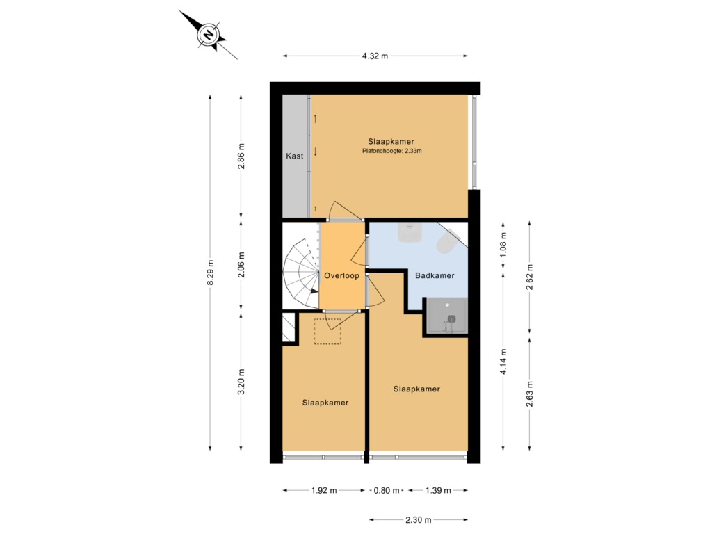 View floorplan of 2e Verdieping of Johan Willem Frisolaan 64