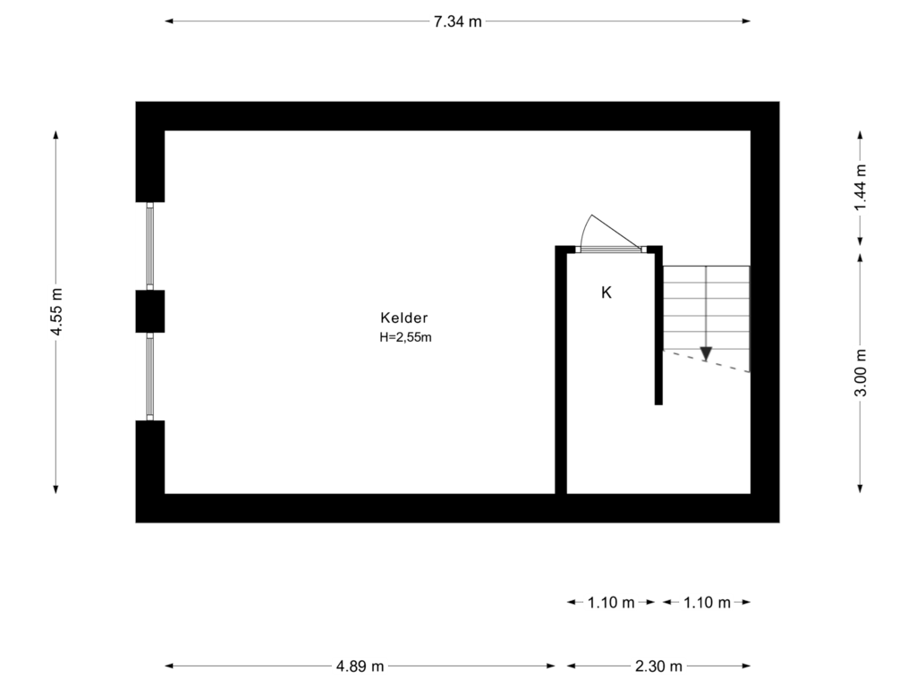 Bekijk plattegrond van Kelder van Donizettilaan 42