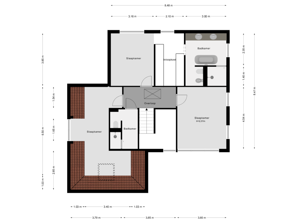 Bekijk plattegrond van 1e Verdieping van Donizettilaan 42