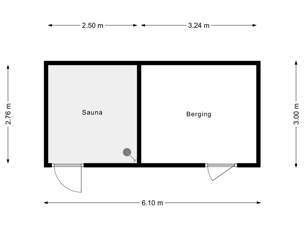 Bekijk plattegrond van Sauna/Berging van Donizettilaan 42