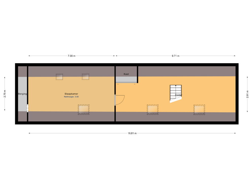 Bekijk plattegrond van 2e verdieping van Opzoomerlaan 11