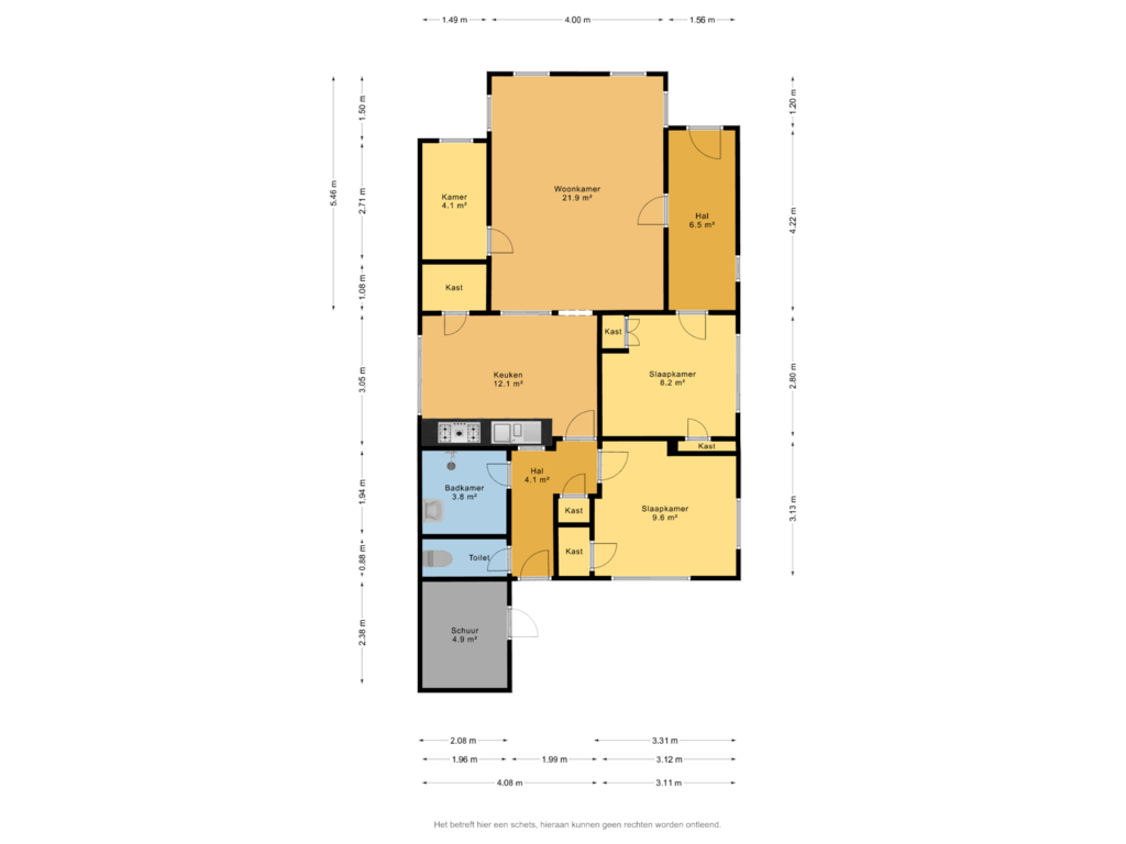 View floorplan of Begane grond of Hoofdweg 59