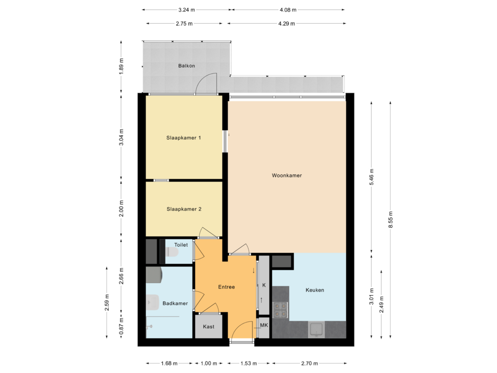 Bekijk plattegrond van Appartement van Westelijk Halfrond 131-A