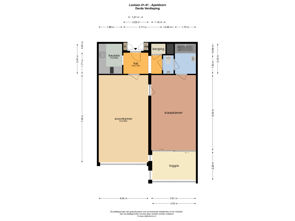 Bekijk plattegrond van DERDE VERDIEPING van Loolaan 41-41