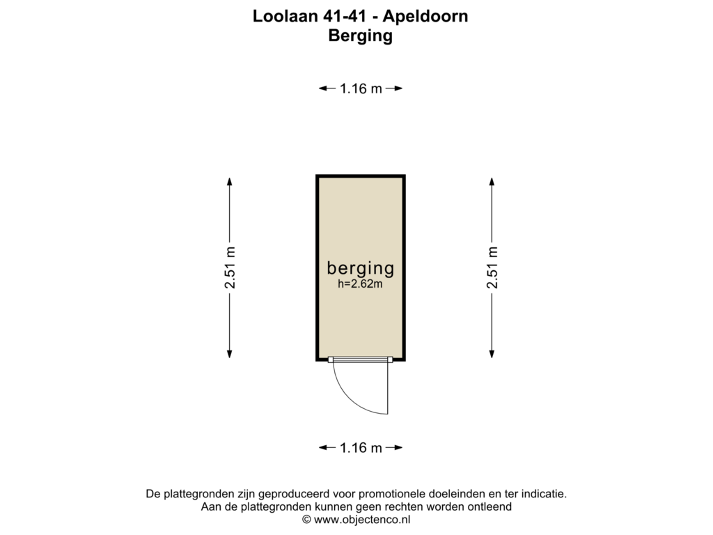 Bekijk plattegrond van BERGING van Loolaan 41-41