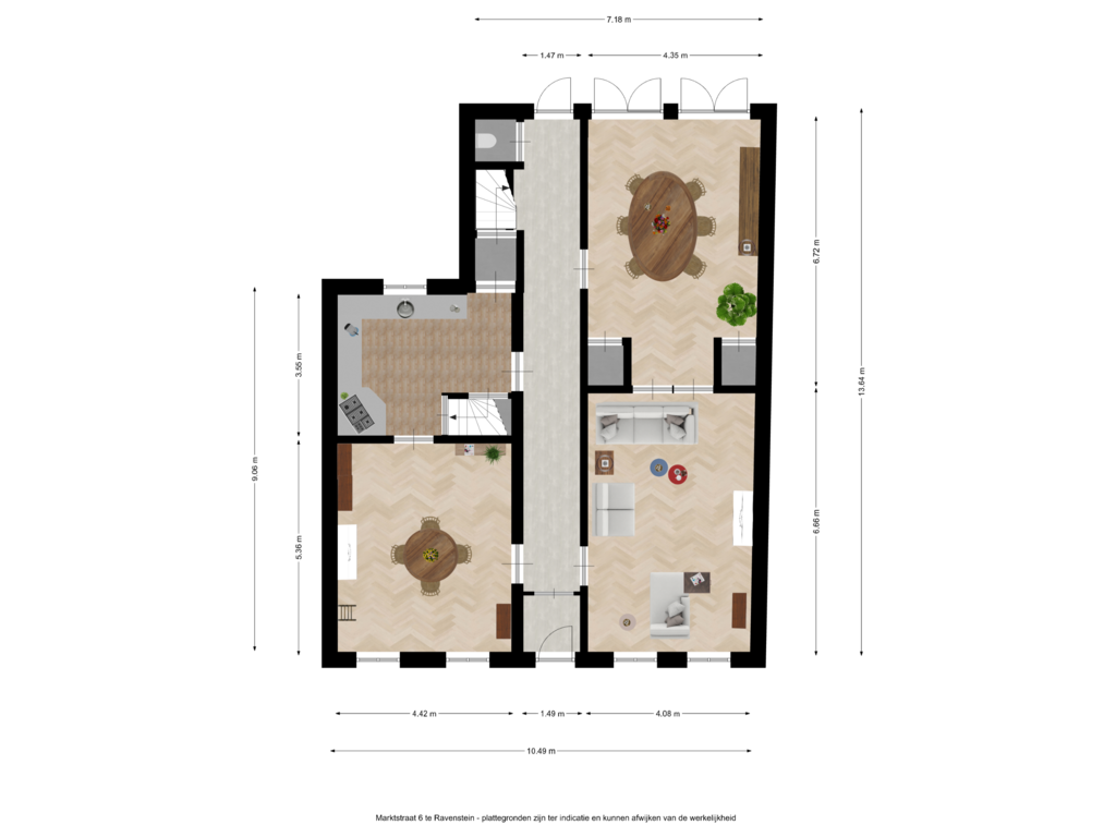 Bekijk plattegrond van Marktstraat 6 te Ravenstein - begane grond van Marktstraat 6