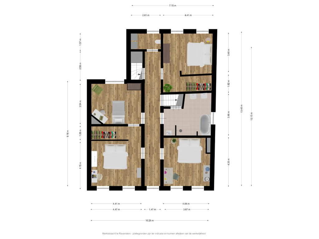 Bekijk plattegrond van Marktstraat 6 te Ravenstein - eerste verdieping van Marktstraat 6