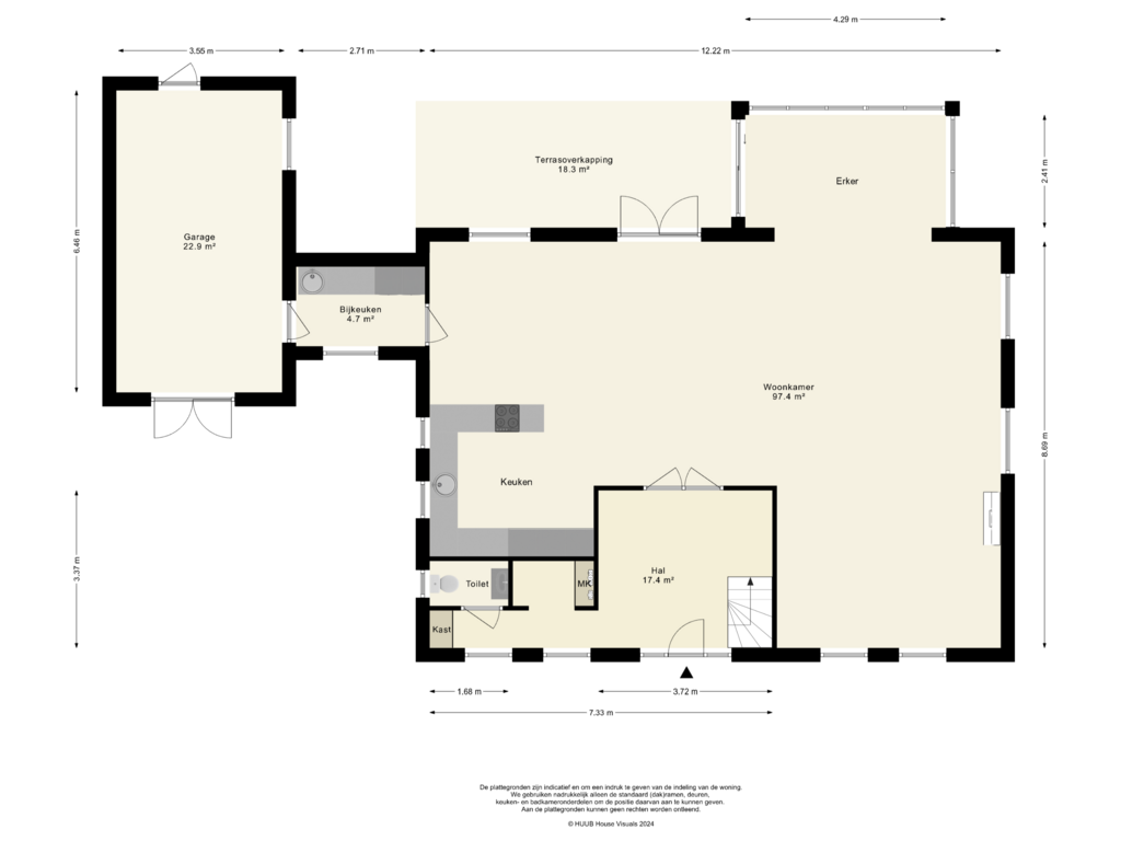 Bekijk plattegrond van Begane Grond van Hachimanstraat 13